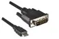Preview: DINIC miniHDMI Stecker auf DVI Stecker, 2m miniHDMI Typ C (19pin) St. zu DVI St., schwarz